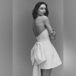 Sachin + Babi Strapless White Dress with Bow